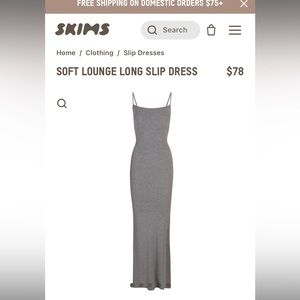 skims soft lounge dress in heather grey